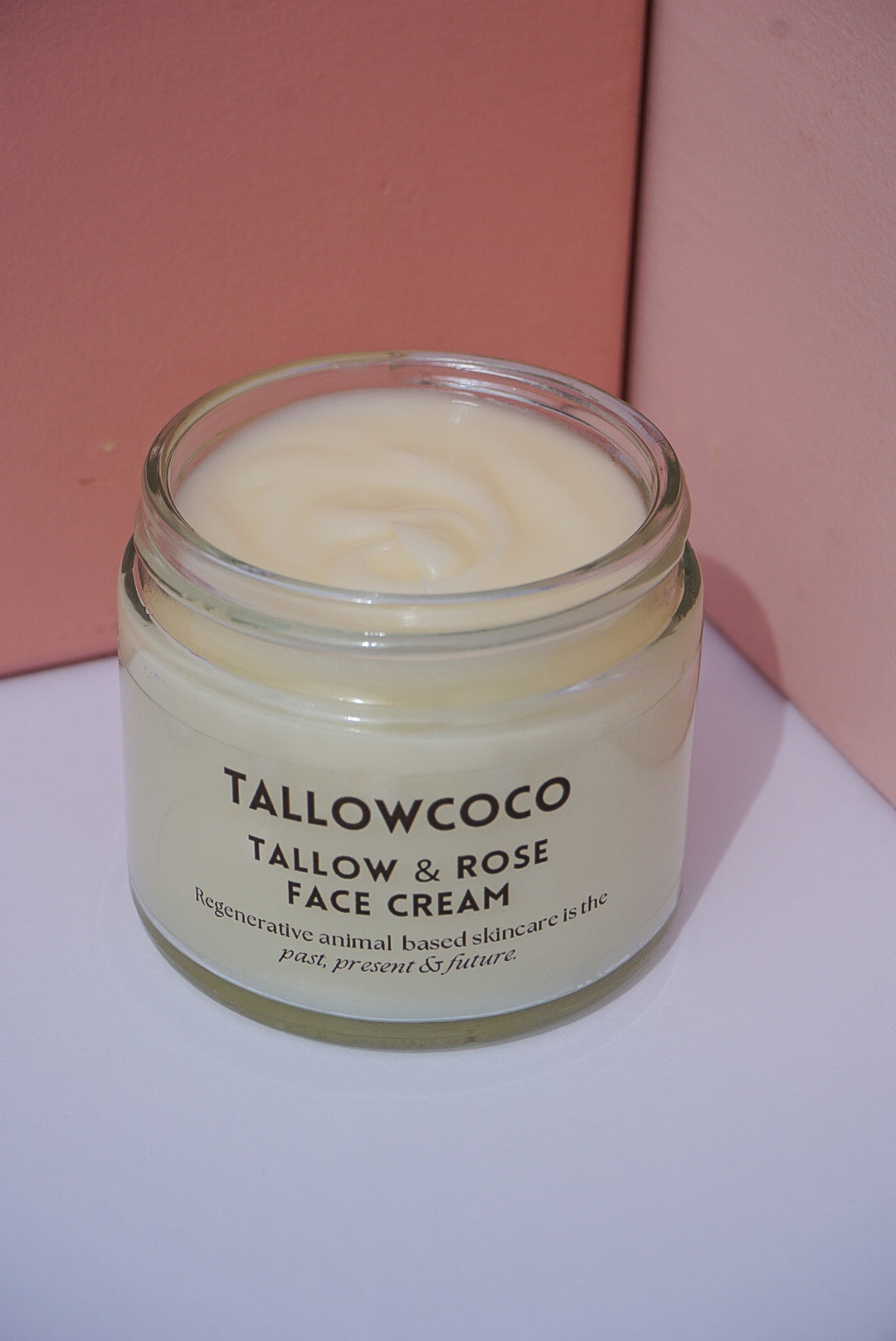 Grass Fed Tallow Rose Moisturizer, Organic Tallow Face PM Cream